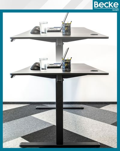 Biurko elektryczne automatyczne regulowane na stojąco 160x80 czarne na Arena.pl