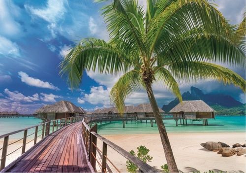 Puzzle 1000 elementów BORA-BORA PARADISE BEACH TREFL Puzzle plaża słońce na Arena.pl