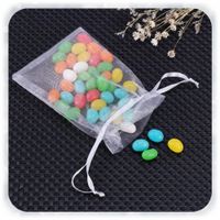 WORECZKI Z ORGANZY 100 SZT BIAŁE NA PREZENT ŚLUB BIŻUTERIĘ 10x15 cm