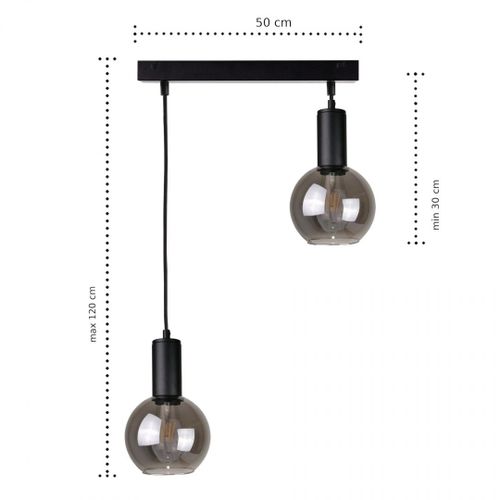 Lampa wisząca 2xE27 SUPRA BLACK na Arena.pl
