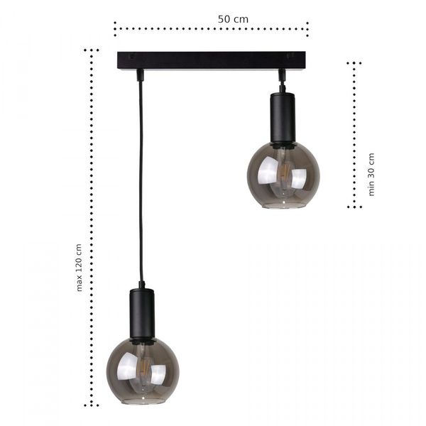 Lampa wisząca 2xE27 SUPRA BLACK zdjęcie 3