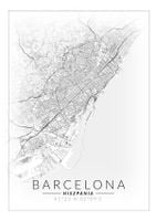 Barcelona mapa invert - plakat 61x91,5 cm