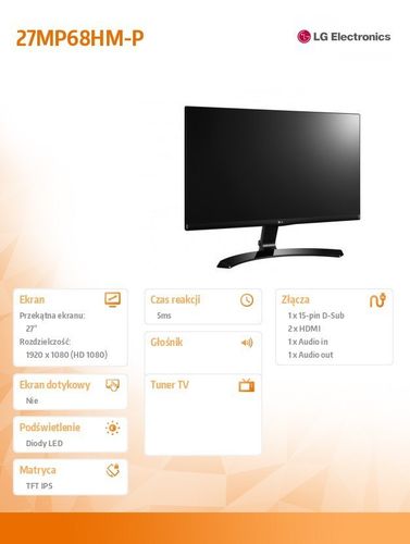 LG 27' 27MP68HM-P LED IPS HDMI na Arena.pl