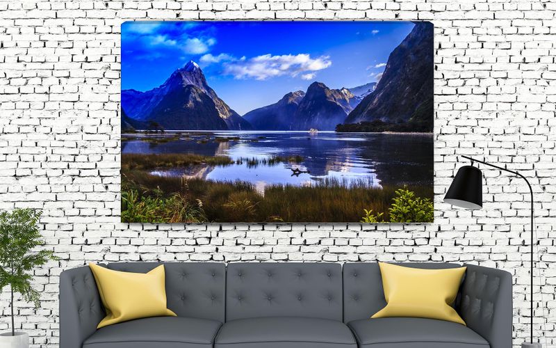 Foto obraz na płótnie "Rzeka wśród gór" 40x30 zdjęcie 1