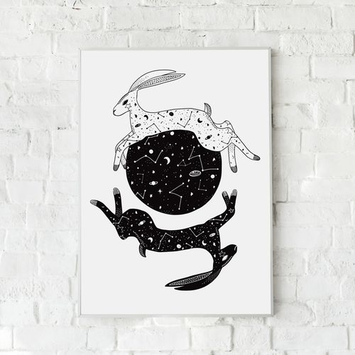Plakat kosmiczne zające 30x40 cm na Arena.pl
