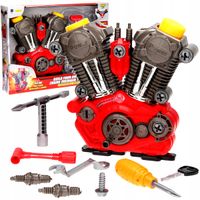 Zabawkowy SILNIK do skręcania + NARZĘDZIA dźwięki