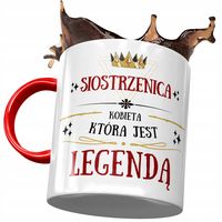 Kubek Czerwony Dla Siostrzenicy Urodziny Prezent Z Nadrukiem Ze Zdjęciem