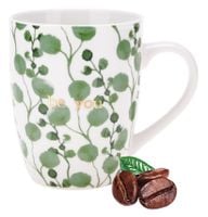 Kubek porcelanowy MOMENTS 340 ml biały kolorowy nadruk złoty napis be you