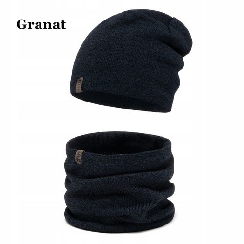 MODNY ciepły KOMPLET MĘSKI CZAPKA + KOMIN TUBA na jesień i zimę kolor M2 na Arena.pl