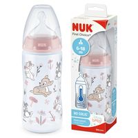 NUK FC+ Butelka antykolkowa z czujnikiem 300ml + smoczek 6-18m bambi