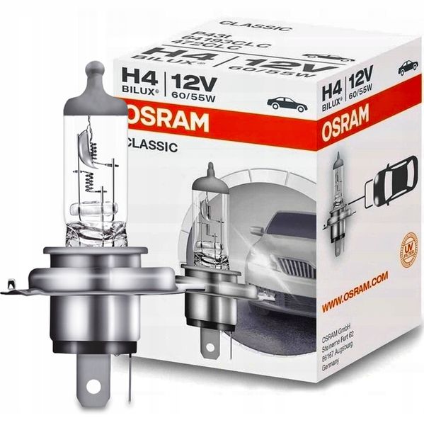 ŻARÓWKA OSRAM H4 60/55W 12V E1 ECE R37 ORYGINALNA zdjęcie 1
