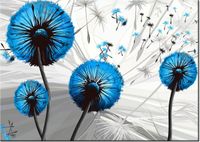 60CM 50CM OBRAZ ŚCIENNY DMUCHAWCE NIEBIESKIM DRUK PŁÓTNO