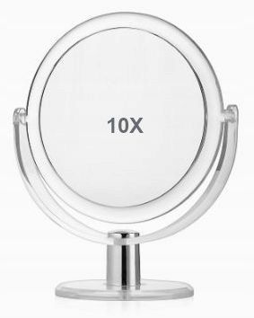 10x powiększające lusterko kosmetyczne dwustronne średnica 17 cm na Arena.pl