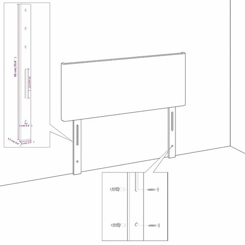 Zagłówek do łóżka, czarny, 100x5x78/88 cm, aksamit na Arena.pl