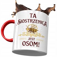 Kubek Czerwony Dla Siostrzenicy Urodziny Prezent Z Nadrukiem Ze Zdjęciem