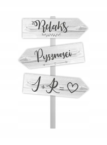 TABLICZKI ślubne STRZAŁKI DROGOWSKAZY WESELE napis na Arena.pl