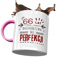 Kubek Różowy Na Urodziny 66 66Te 66-Te Prezent Z Nadrukiem Ze Zdjęciem