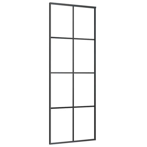 Drzwi przesuwne z zestawem okuć czarne 76x205 cm ESG szkło na Arena.pl