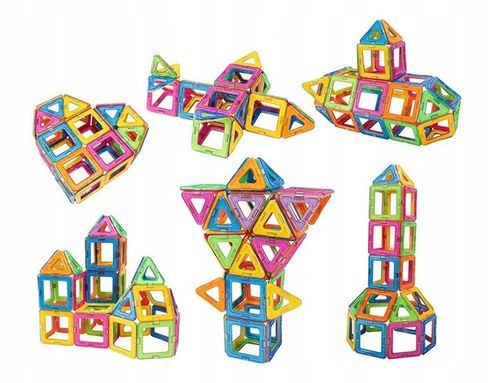 KLOCKI MAGNETYCZNE 3D MAGNETIC EDUKACYJNE NEODYMOWE PANELE DLA DZIECI na Arena.pl