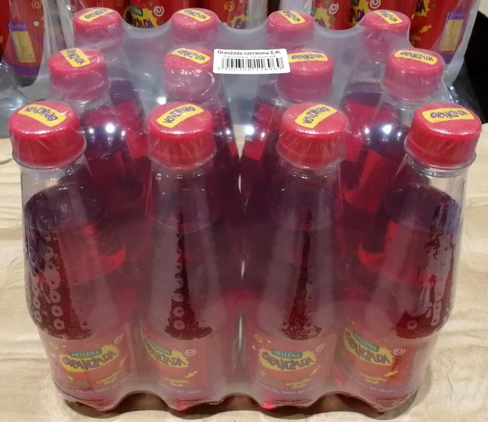 Hellena 0,4l Oranżada Czerwona Gazowana - karton zdjęcie 1