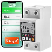 Licznik prądu energii mocy napięcia TUYA SMART Aplikacja WiFi na szynę DIN