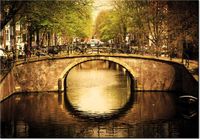 100 70CM OBRAZ PŁÓTNO MOST AMSTERDAMIE PŁÓTNO RAMA