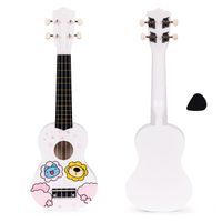 Gitara ukulele dla dzieci drewniana 4 struny nylonowe kostka dogry ECOTOYS
