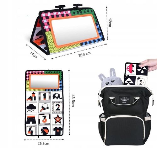 Książeczka Kontrastowa Zabawka Sensoryczna z Lusterkiem dla Niemowląt Wzory na Arena.pl