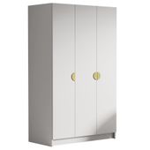 Szafa CAMON 150 cm-pojemna garderoba-BIAŁY+ZŁOTY