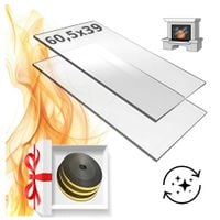 SZKŁO KOMINKOWE WYMIAR 60,5x39 SZYBA SAMOCZYSZCZĄCA DO DRZWICZEK KOMINKA