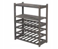 Emaga Regał drewniany do spiżarni wino LSR 6 półek Szary