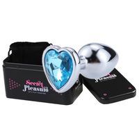 Korek analny, metalowy. Kryształek serduszko.