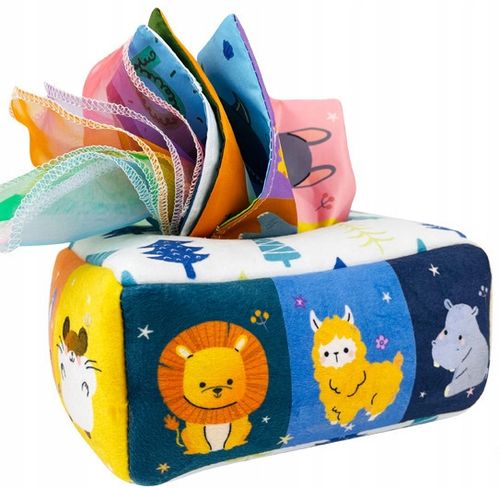 SORTER PUDEŁKO Z CHUSTECZKAMI ZWIERZĄTKA PLUSZOWE MONTESSORI SENSORYCZNE na Arena.pl