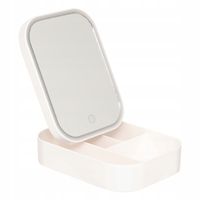 LUSTERKO KOSMETYCZNE LED 2W1 TWORZYWO SZTUCZNE 19,8 X 15 X 6 CM BIAŁE