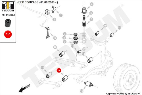 JEEP COMPASS TULEJA DRĄŻKA TYLNEGO 06- na Arena.pl