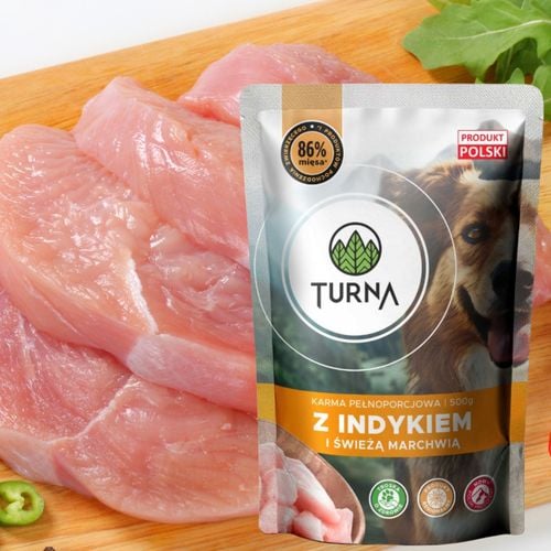 mokra karma dla psa indyk turna 500g karmy na nadwrażliwość psów naturalna na Arena.pl