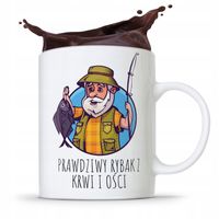 Kubek Prezent Wędkarza Prawdziwy Rybak Z Ości Z Nadrukiem Ze Zdjęciem