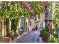 50X70CM DOMY DZIELNICY PLAKA OBRAZ POKOJU DREWNINE