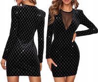 Elegancka sukienka wieczorowa połyskująca zdobiona