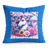 PODUSZKA NIEBIESKA PREZENT - JEDNOROŻEC UNICORN KOŃ