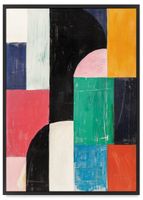 Plakat w ramie abstrakcja kształty geometria 61x91 cm w czarnej ramie