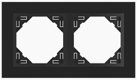 Efapel Logus90 crystal ramka 2-krotna, czarne szkło/czarny 90920 TEP