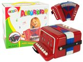 ND24_9422 Akordeon Instrument Dla Małego Muzyka Czerwony 5904204754392