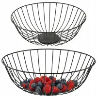 METALOWY KOSZYK GEOMETRYCZNY NA OWOCE WARZYWA CZARNY MISA MISKA ORGANIZER