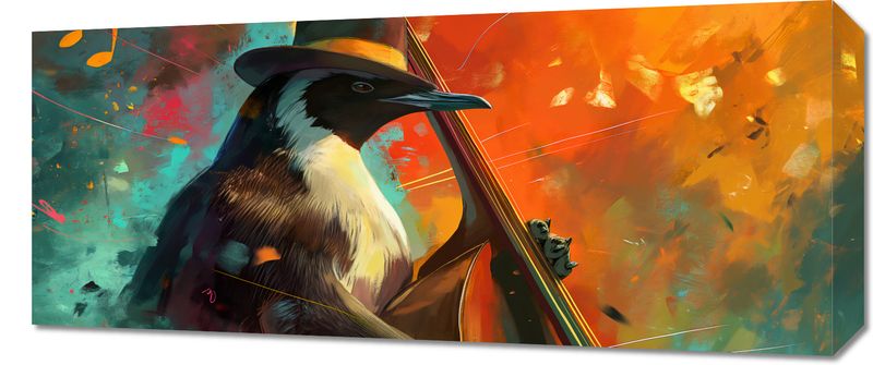 Obraz 70x30cm Pingwinia Nuta zdjęcie 1