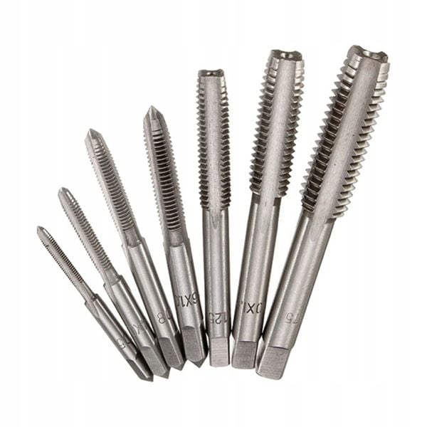 7 SZT. ZESTAW GWINTÓW METRYCZNYCH M3-M12 BITY DO GWINTOWANIA ZESTAW NARZĘD zdjęcie 1