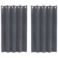 Zasłony z zasłonami 2 pcs Jasnoszary 140 x 140 cm Aksamit