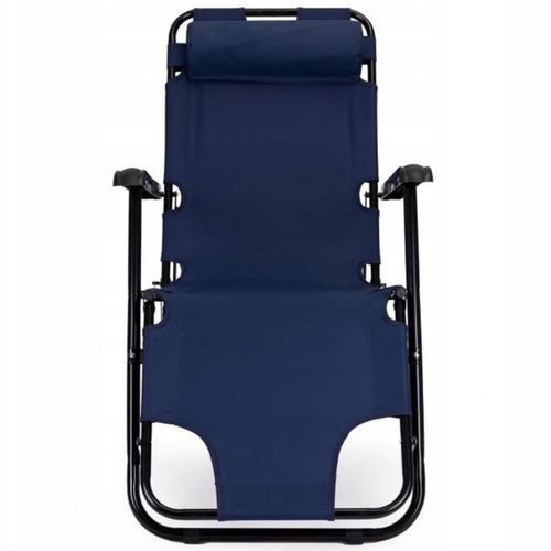 LEŻAK ogrodowy fotel plażowy tarasowy składany 3 pozycyjny granatowy leżank na Arena.pl