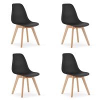 Krzesło skandynawskie czarne zestaw 4 szt. KITO do kuchni jadalni