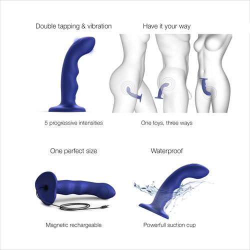 Strap-on-me Tapping Dildo Wave Night Blue na Arena.pl